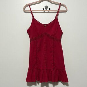 Motherhood Maternity Y2K Babydoll Tank Size XL Red Spaghetti Strap Soft Girl